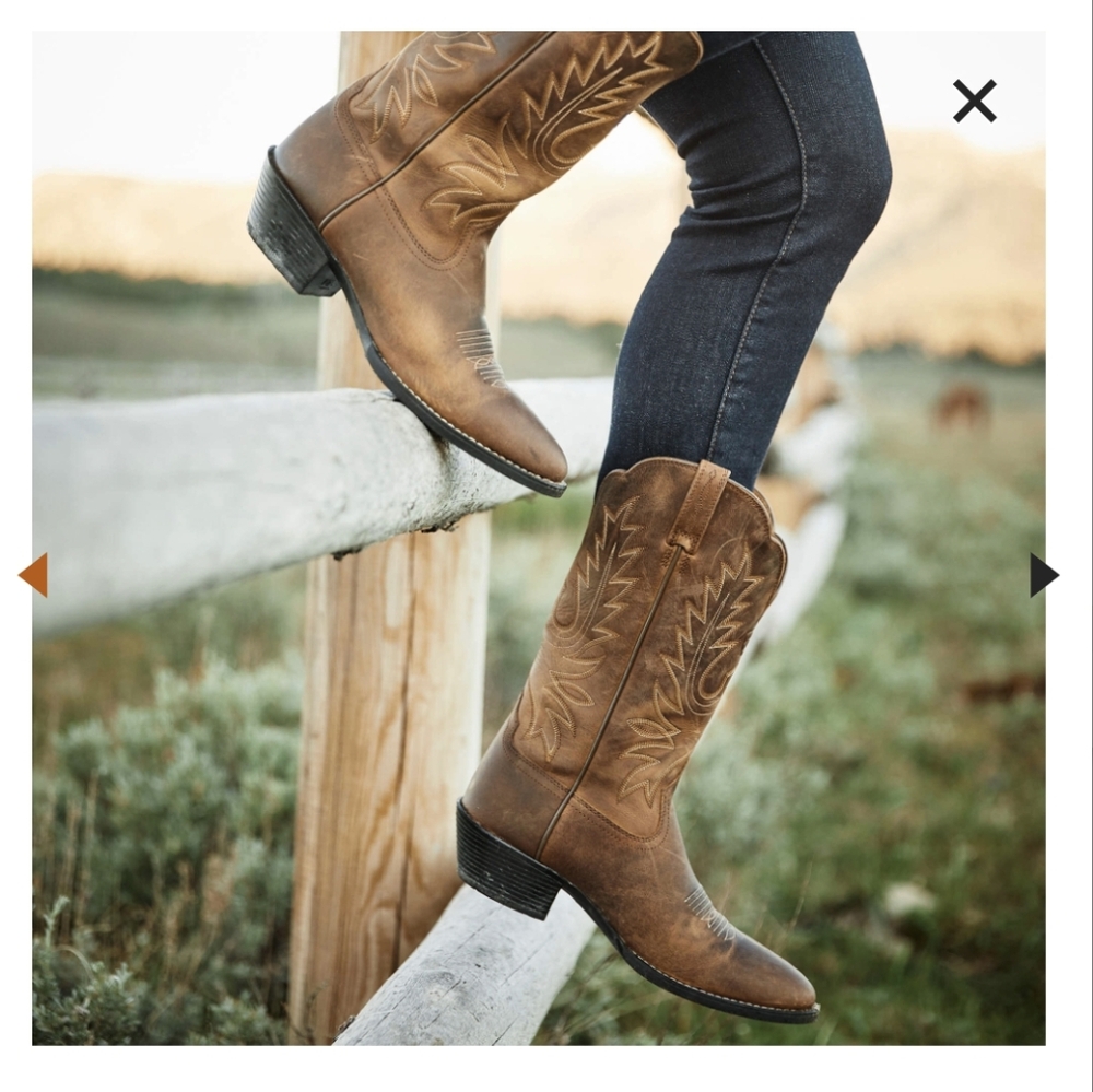 ARIAT Heritage R Toe Western Boot sz 6.5B